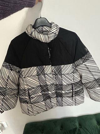 Giacca piumino donna fantasia bianco/nero