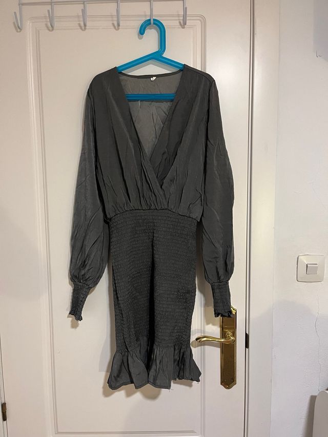 Vestido gris manga larga