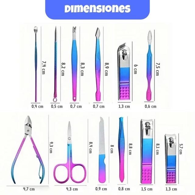 Set Manicura Pedicura 12 Piezas Nuevo