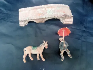 Belén Oliver, Cura con ponte, pastore con capre 7 cm