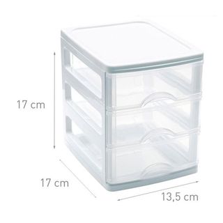 2 Cajoneras de Plástico 3 Niveles Turia Blancas