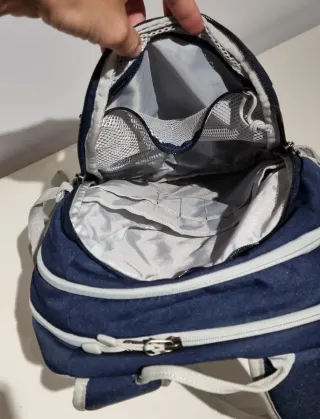 Mochila Columbia Azul y Gris con perfil rigido