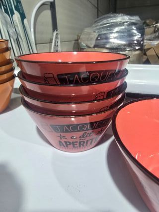 Lote 25 Cuencos de colores con borde negro