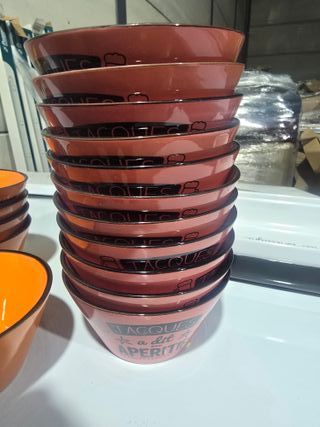 Lote 25 Cuencos de colores con borde negro