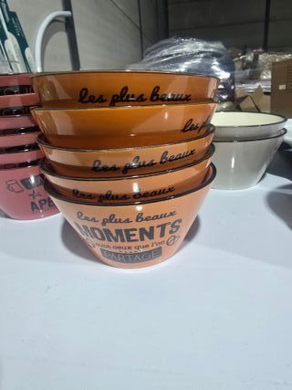 Lote 25 Cuencos de colores con borde negro