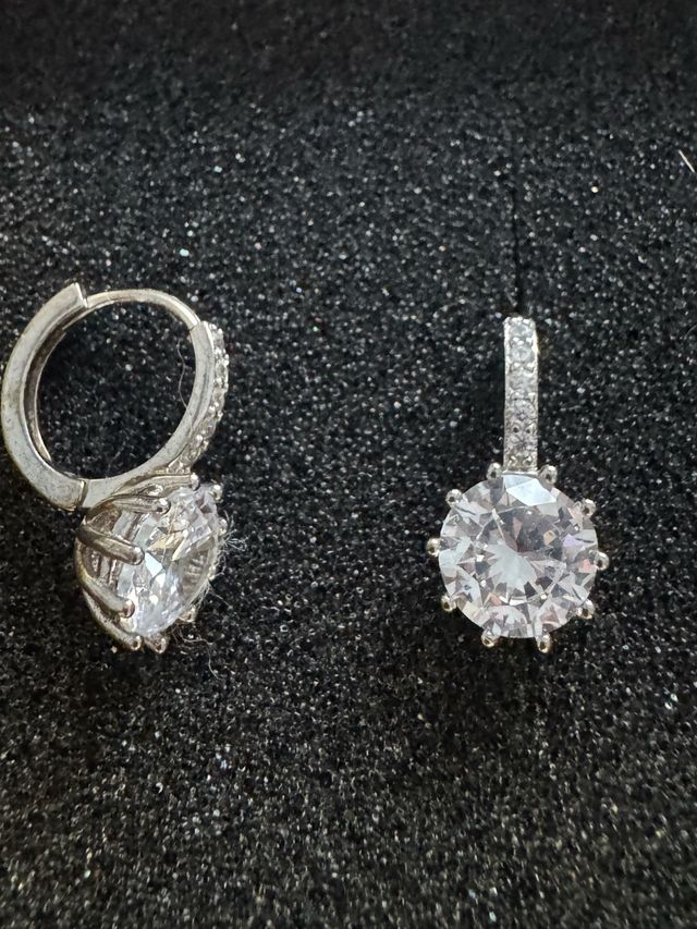 Pendientes de plata con brillantes