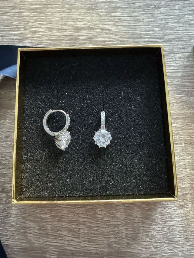 Pendientes de plata con brillantes