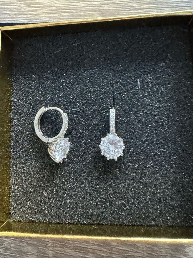 Pendientes de plata con brillantes