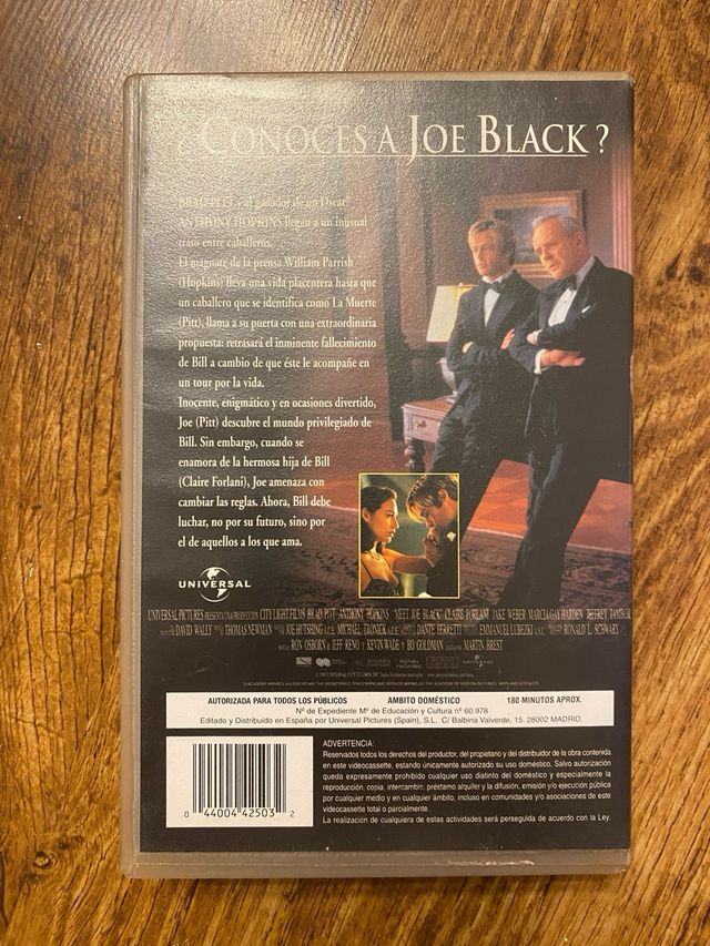 VHS ¿Conoces a Joe Black? (Español)