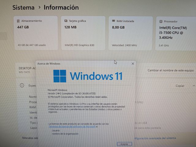 Torre PC i5 Windows 11