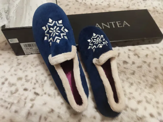 Zapatillas ANTEA Azul con Copo Nieve