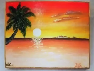 Dipinto tramonto caraibico