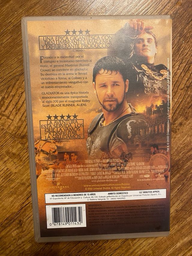 Gladiator VHS Película Ridley Scott