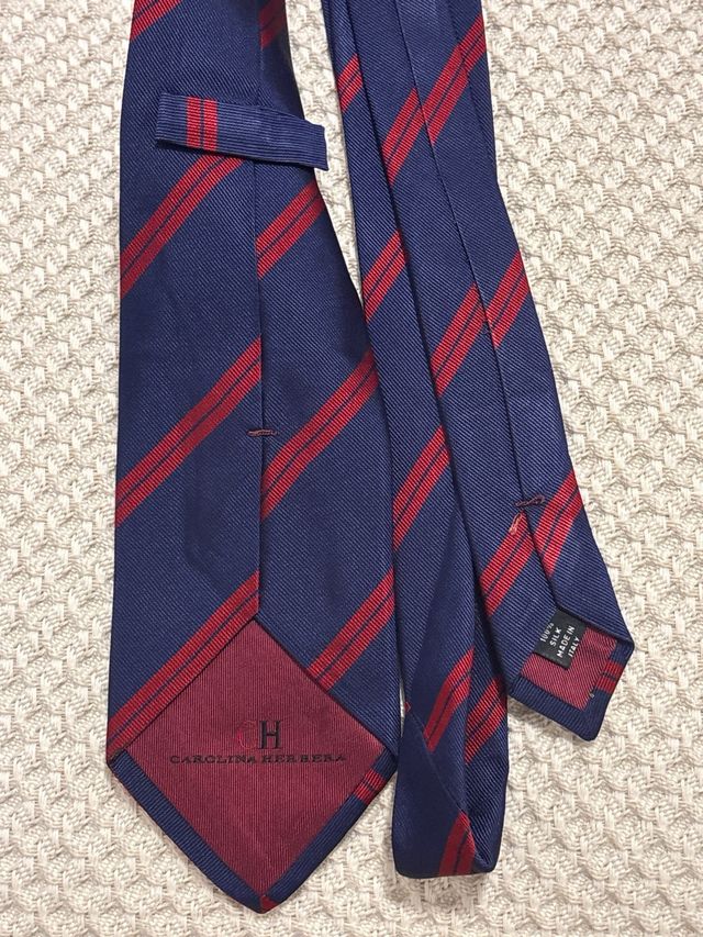 Corbata Carolina Herrera Azul y Roja