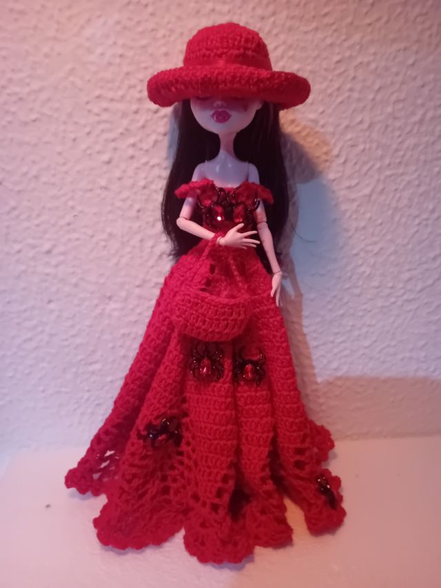 Vestido rojo victoriano para Monster High