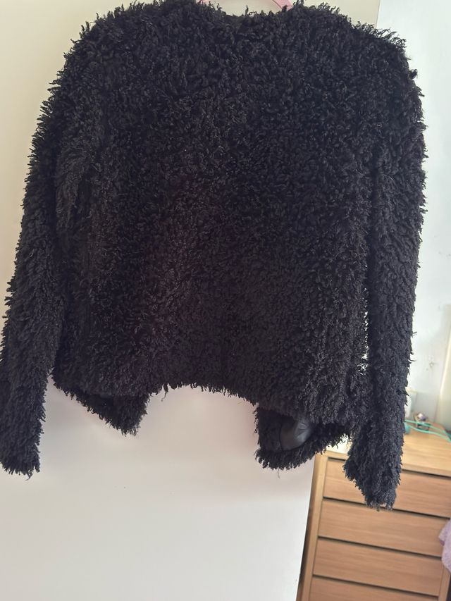 Chaqueta fiesta negra pelo sintético Talla S