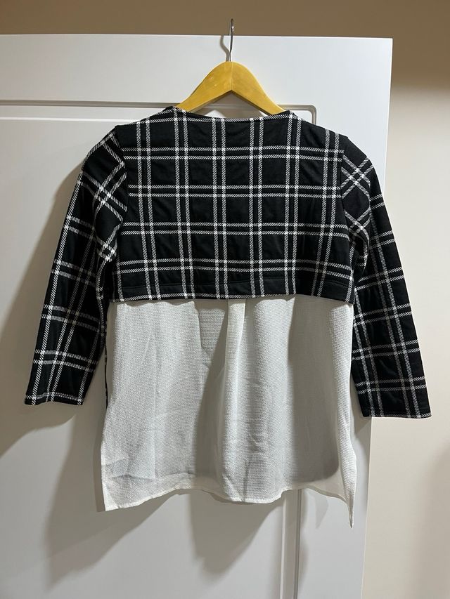 Camiseta cuadros mujer