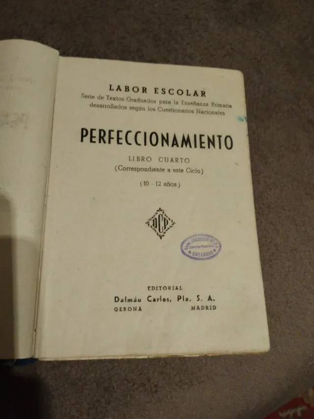 Libro IV de labor escolar perfeccionamiento