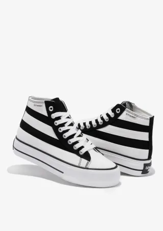 Zapatillas Dr. Franklin Rayas Blanco y Negro