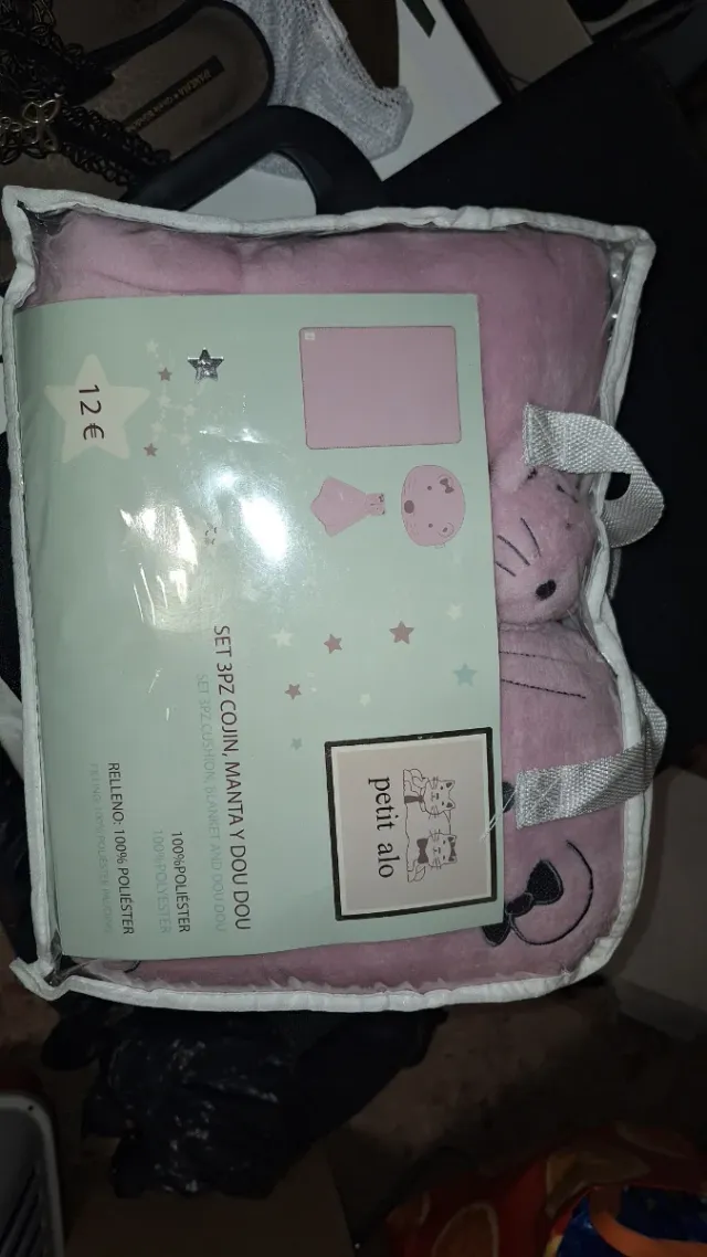 Set 3pz Cojin, Manta y Dou Dou Rosa