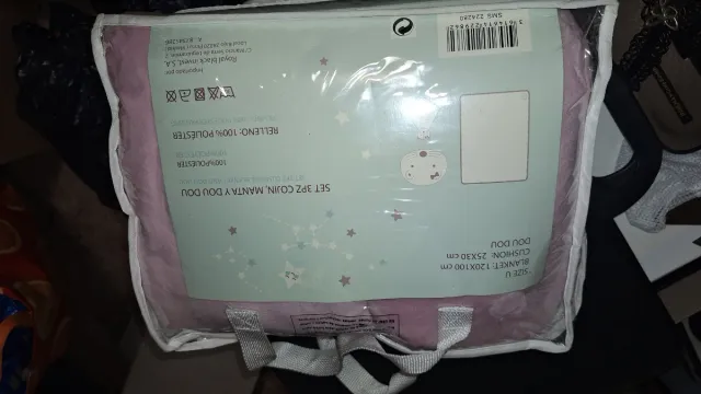 Set 3pz Cojin, Manta y Dou Dou Rosa