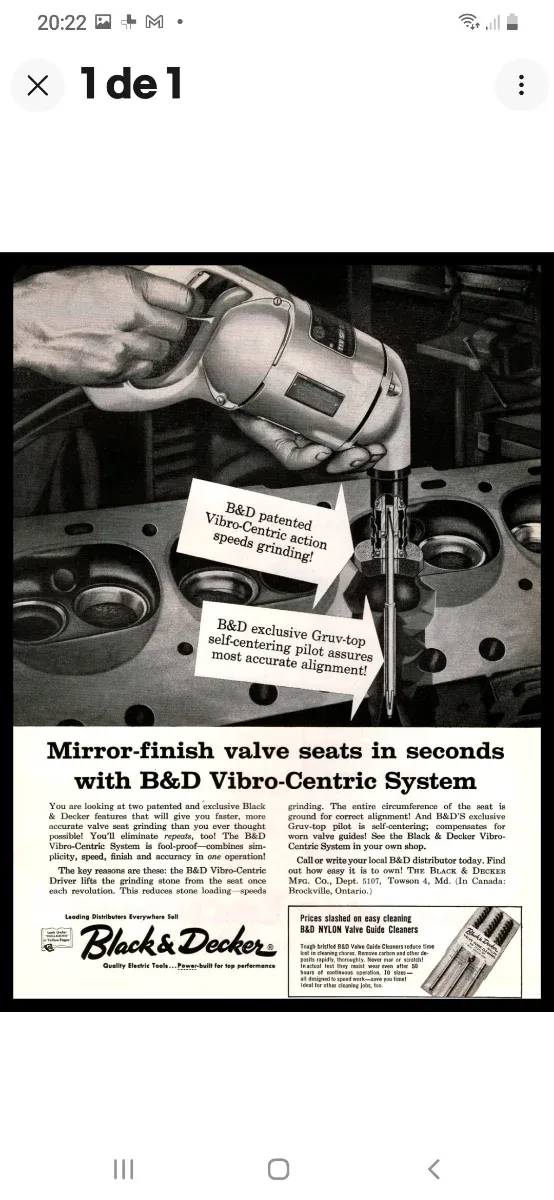 Rectificadora Válvulas Black & Decker.