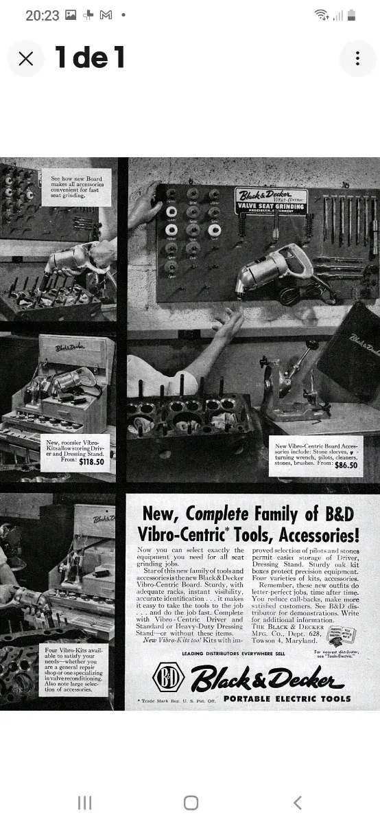 Rectificadora Válvulas Black & Decker.