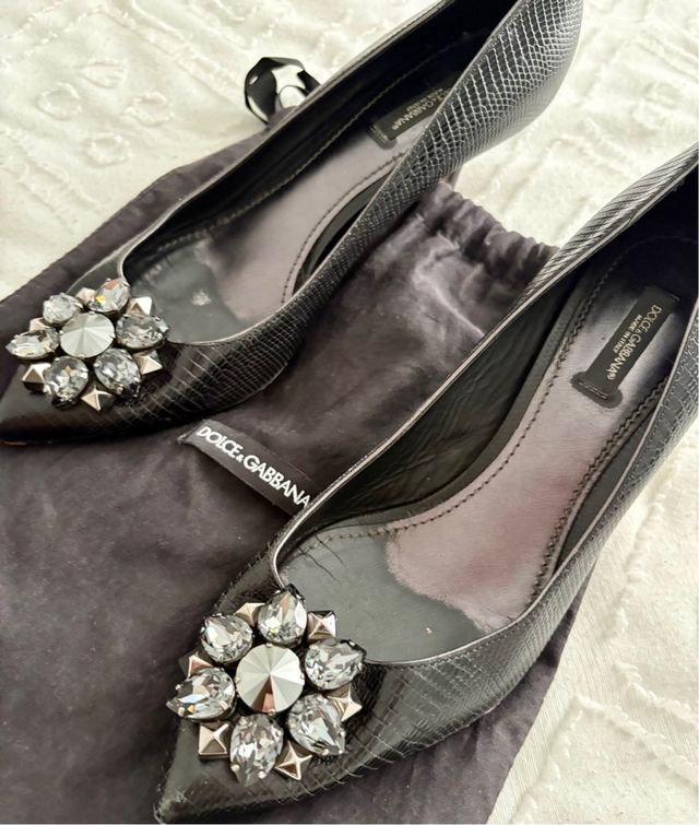 Zapatos D&G Mujer Tacón Joyas Negro