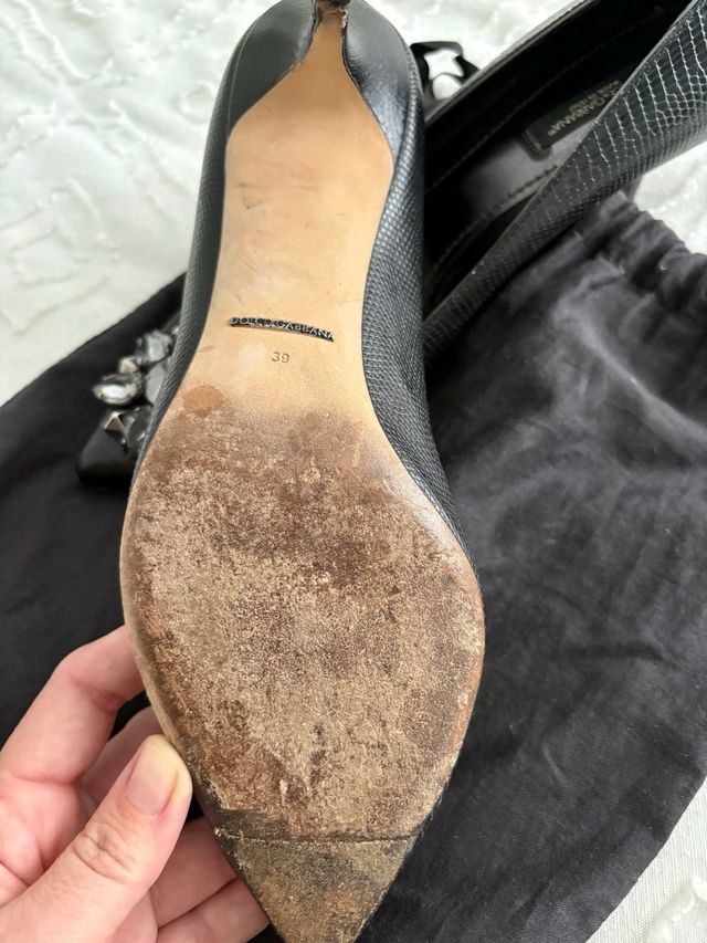 Zapatos D&G Mujer Tacón Joyas Negro