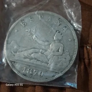 Moneda 5Ptas.plata.1ª República.1870 Gobierno prov