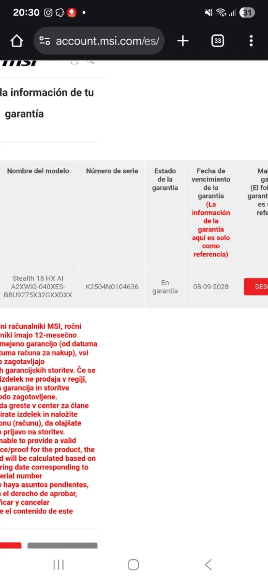 MSI Stealth 18 HX AI A2XWIG-040XES RTX5080 nuevo