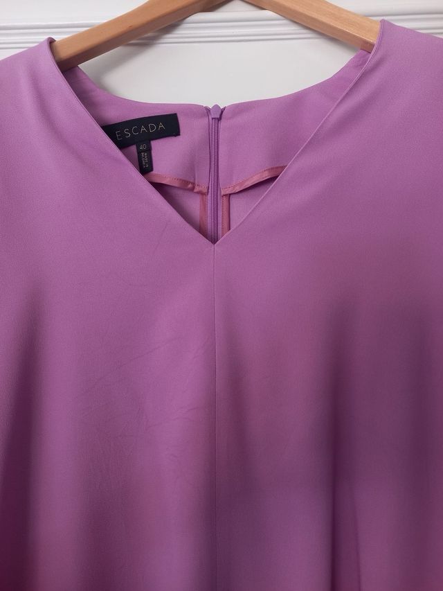 Vestido Escada Fucsia Manga Larga Talla 40