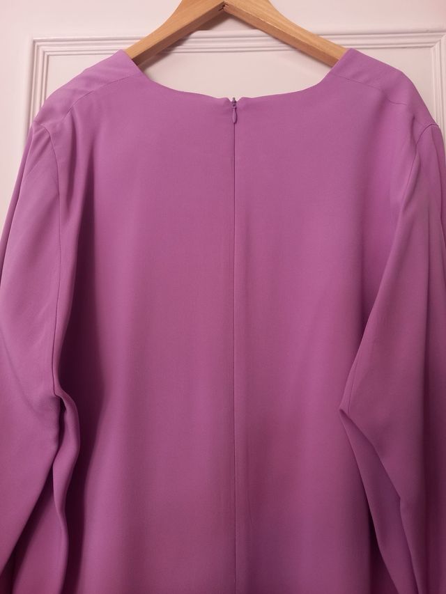 Vestido Escada Fucsia Manga Larga Talla 40