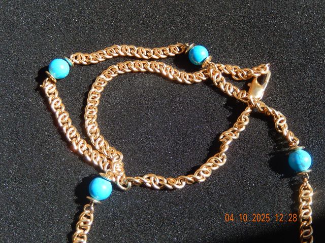 Collana Vintage Oro con Pietre Turchesi