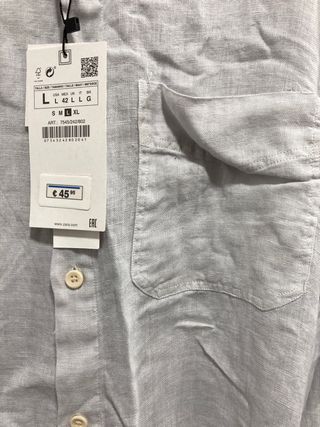 Camisa Zara gris/blanca