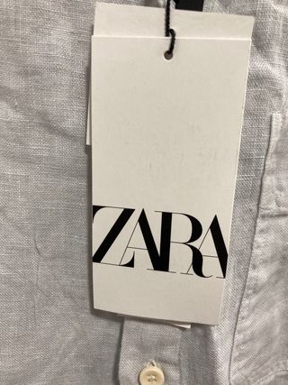 Camisa Zara gris/blanca
