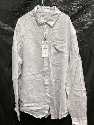 Camisa Zara gris/blanca