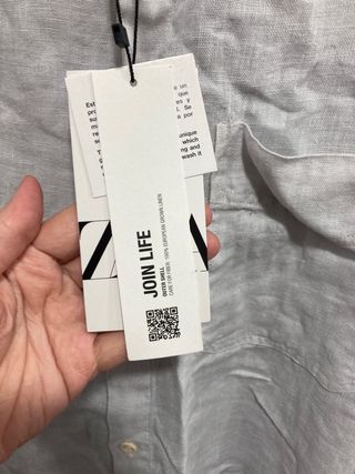 Camisa Zara gris/blanca