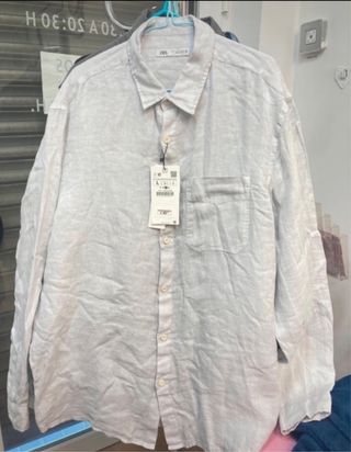 Camisa Zara gris/blanca