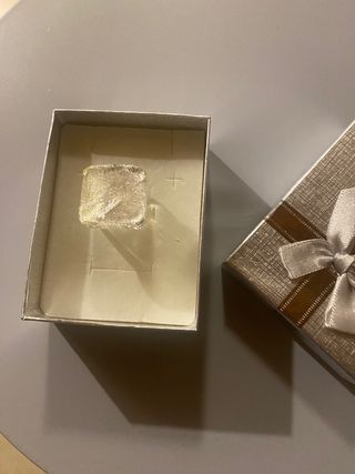 Anello luminoso vetro effetto argentato,