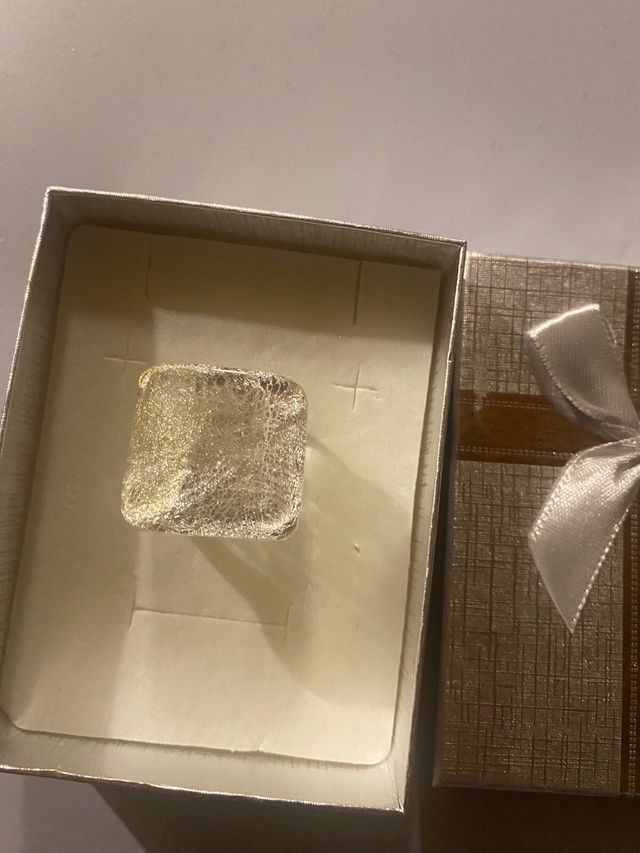 Anello luminoso vetro effetto argentato,