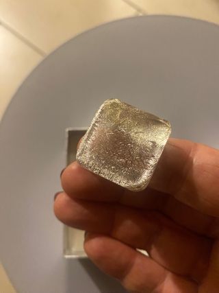 Anello luminoso vetro effetto argentato,