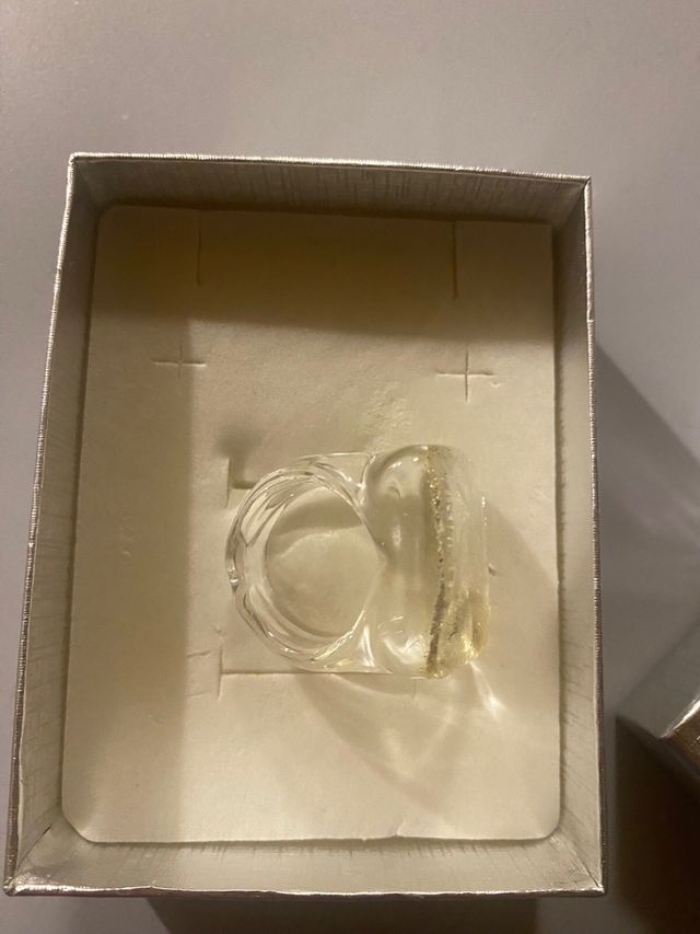 Anello luminoso vetro effetto argentato,