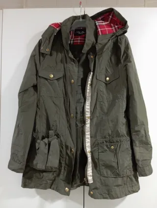 Parka con capucha mujer verde
