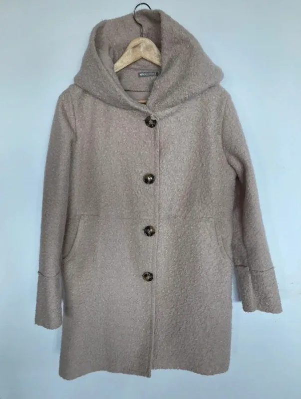 Abrigo Klasics beige con capucha