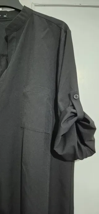 Blusa Negra Cuello Mao Talla 4XL