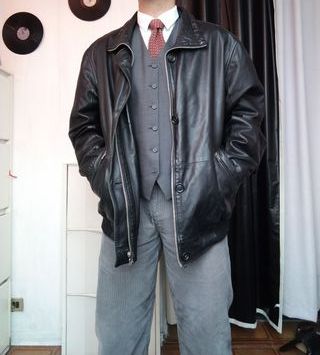 Giacca Pelle Uomo Vintage Nera Vera Pelle BARONE
