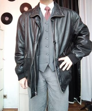 Giacca Pelle Uomo Vintage Nera Vera Pelle BARONE