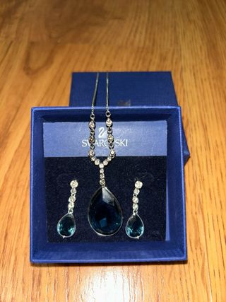 Conjunto Swarovski Collar y Pendientes Azul