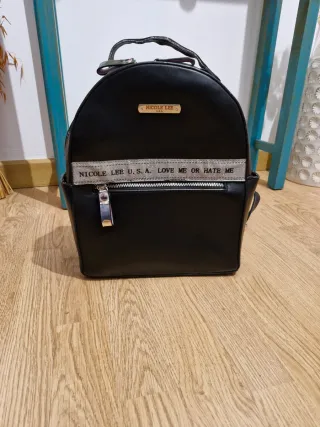 Mochila Nicole Lee Original Vegana Negra